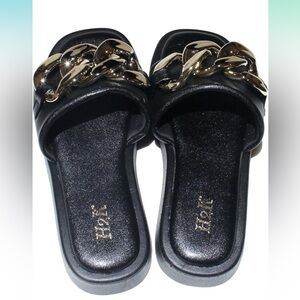 Slip on slides shoes for women black size 10